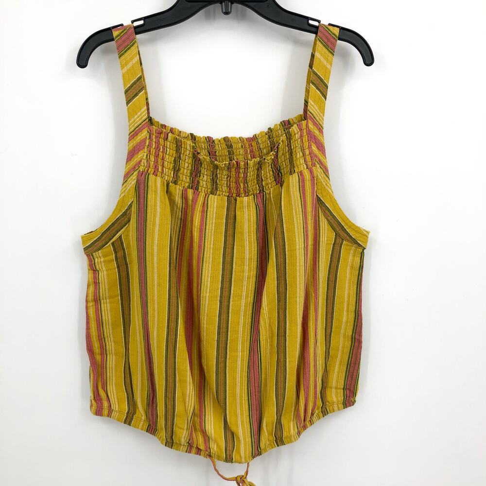PRANA Women's Little Palm Cami Tank Top Large Yellow Leapfrog Stripe NWT - Picture 5 of 12